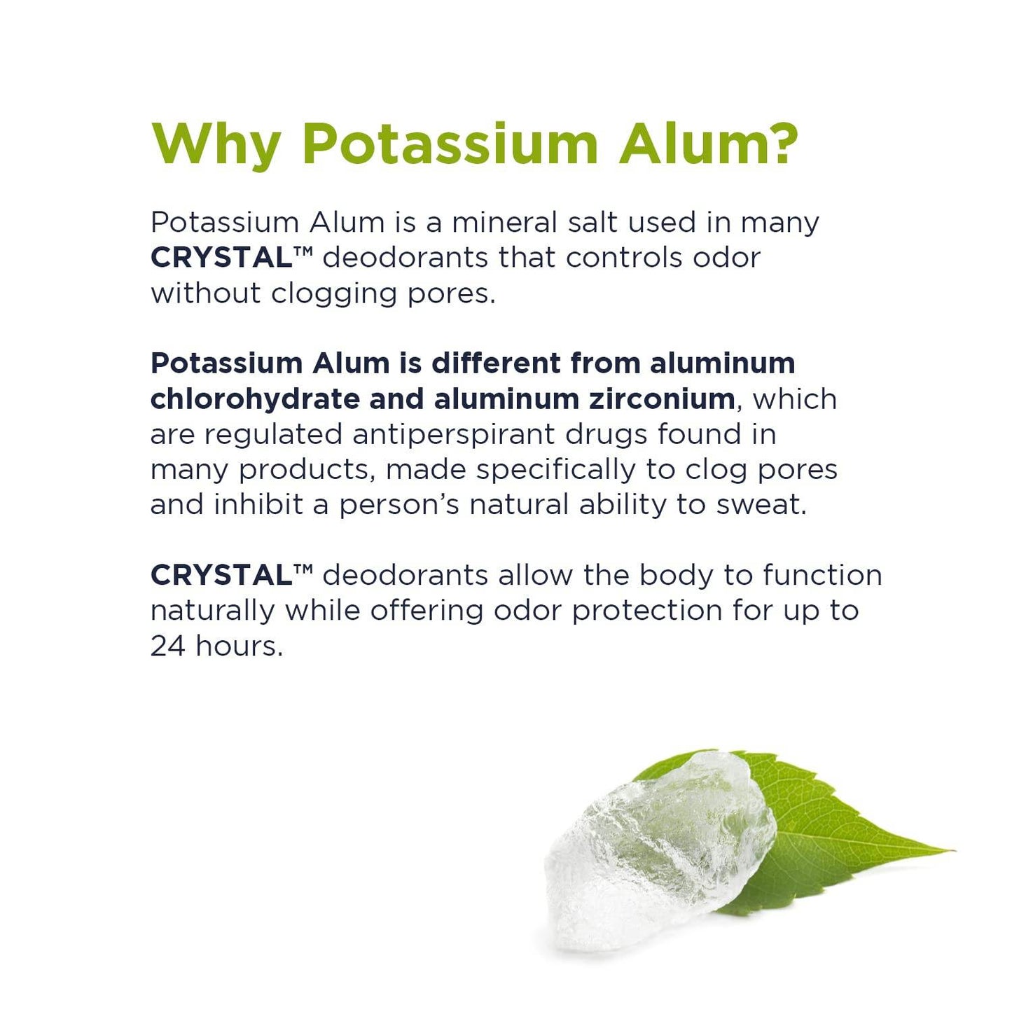 CRYSTAL Deodorant Stick , Unscented, 4.25 Ounce, White - Concordia Style Boutique