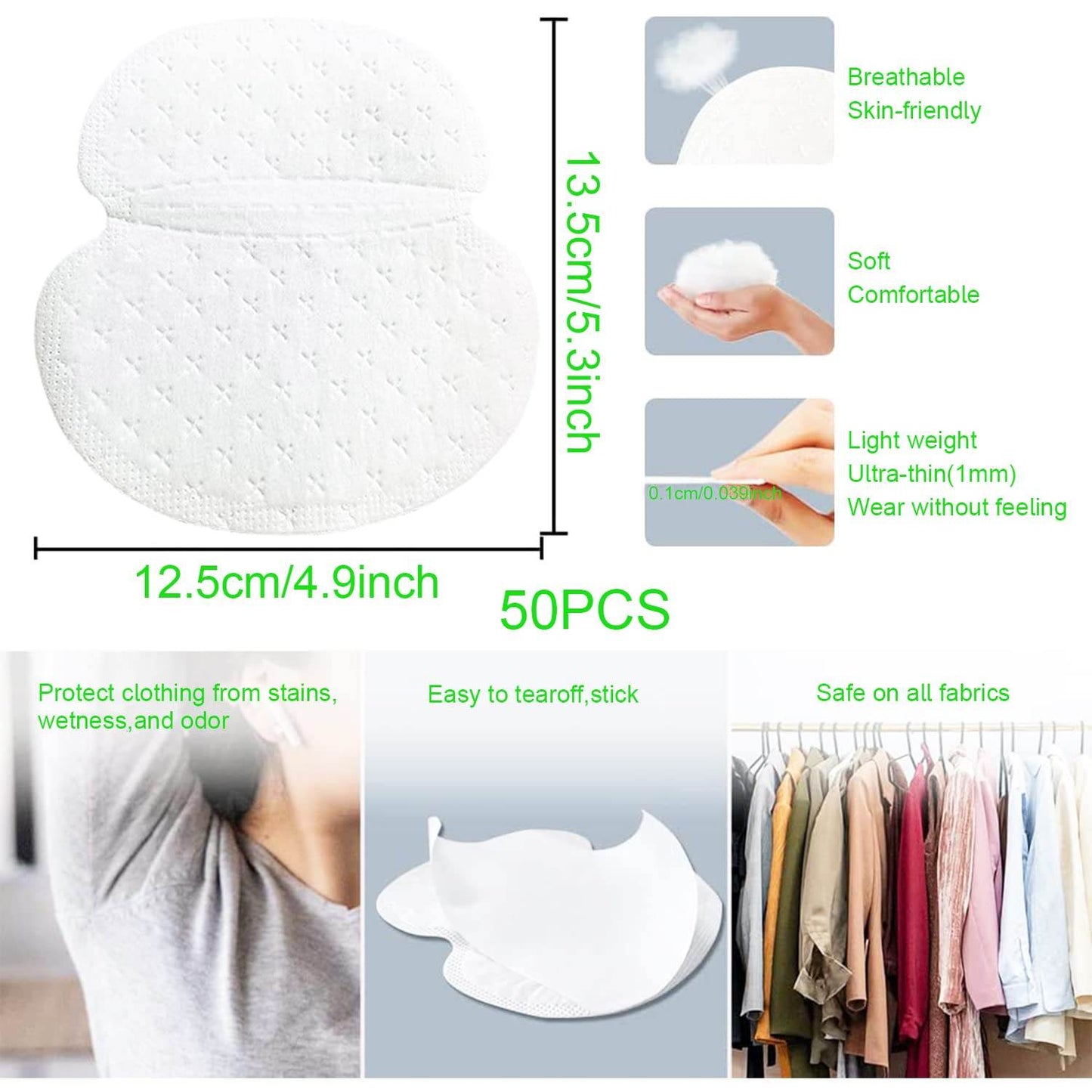 Underarm Sweat Pads,Disposable Underarm Shields Pads for Women Men(50Pcs) - Concordia Style Boutique