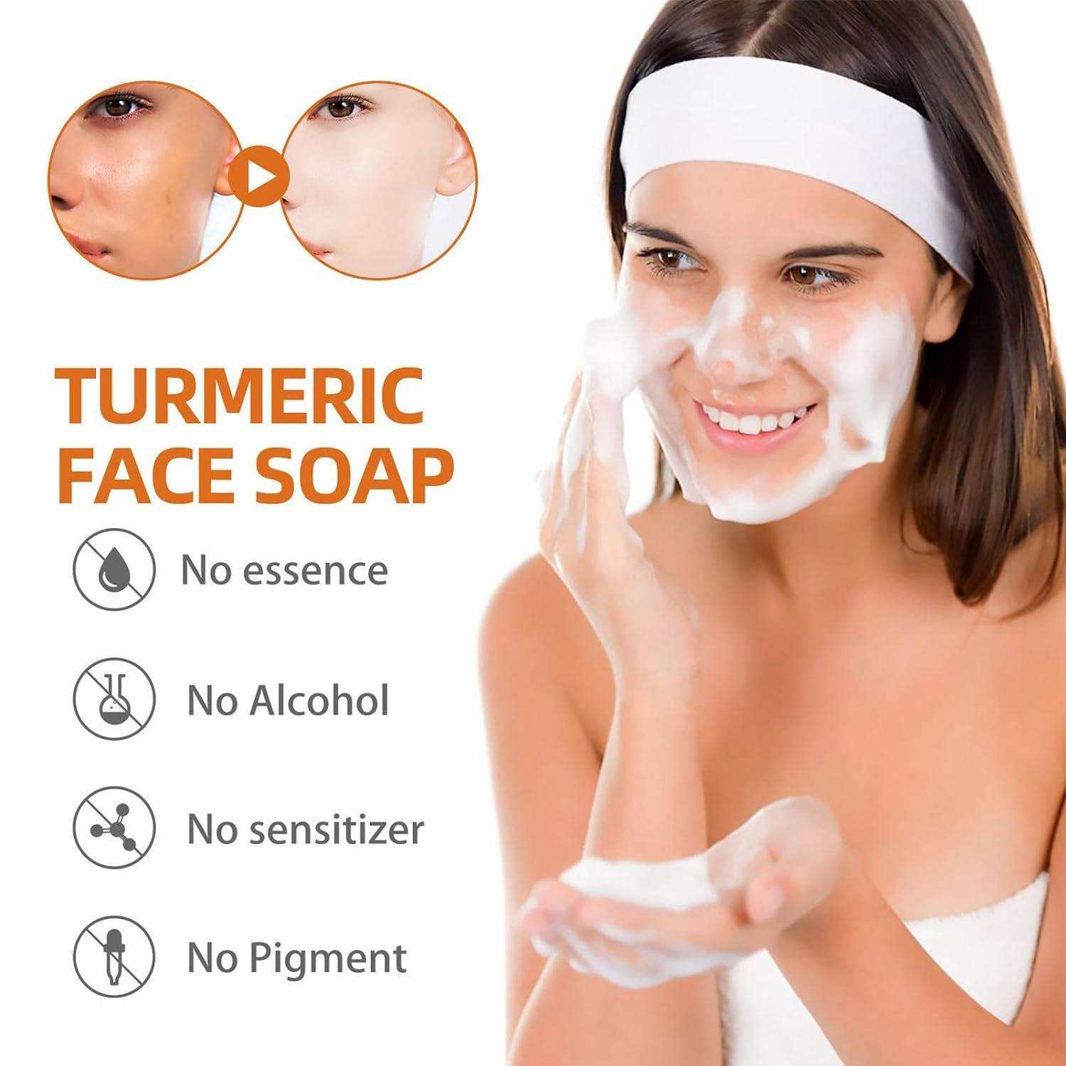 Moisturising Turmeric Face Soap, Turmeric Deep Cleanse Skin Bath Soap, Deep Cleansing Turmeric Face Soap Bar, Turmeric Soap Bar For Deep Cleansing - Concordia Style Boutique
