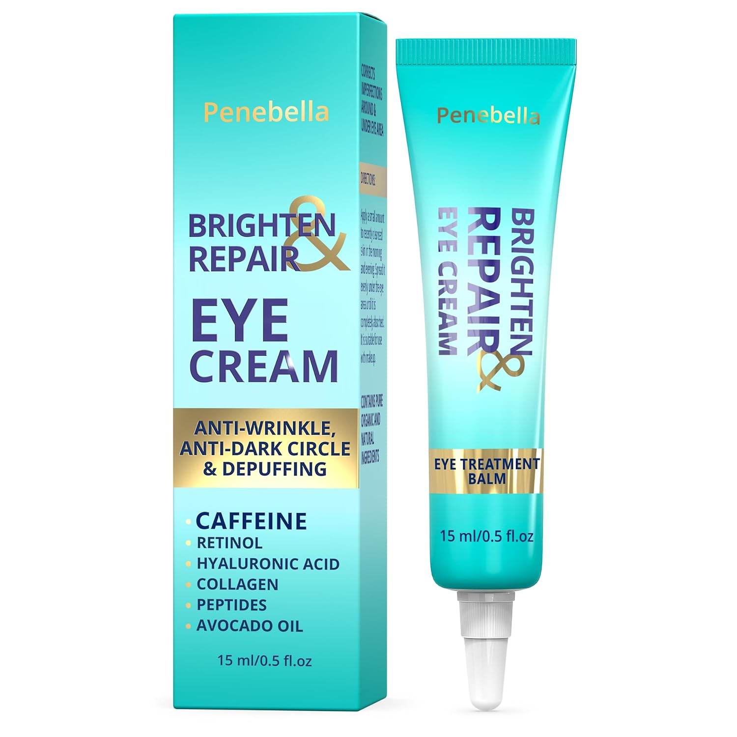 Men's Eye Cream - Eye Treatment Balm for Dark Circles and Puffiness - Caffeine Eye Cream - Niacinamide (Vitamin B3), Collagen, Peptides - Under Eye Brightener - Eye Care - Concordia Style Boutique