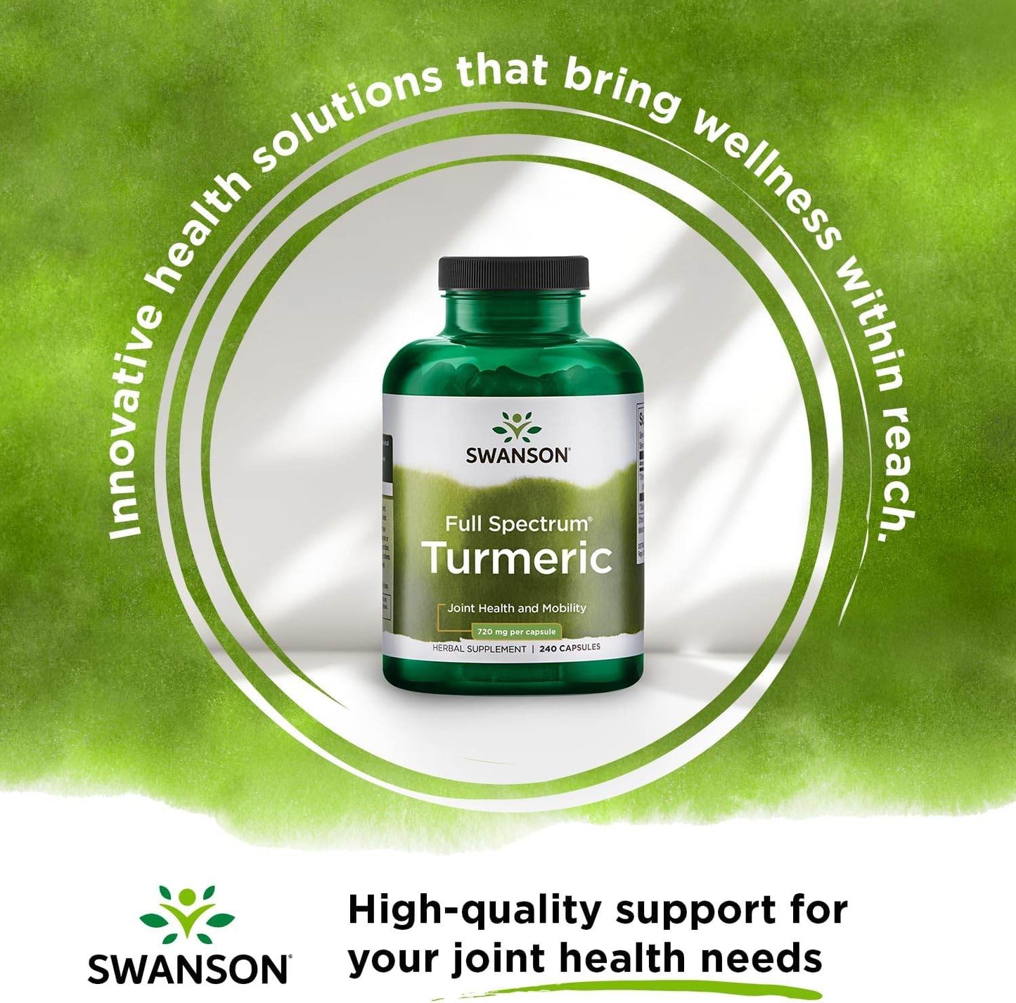 Turmeric Antioxidant, Joint Health, Cardiovascular, Liver Detox, Mood and Memory Support Supplement Curcuma Longa (Rhizome) 720 mg, 240 Capsules, 120 Servings, 1.44 Grams per Serving - Concordia Style Boutique