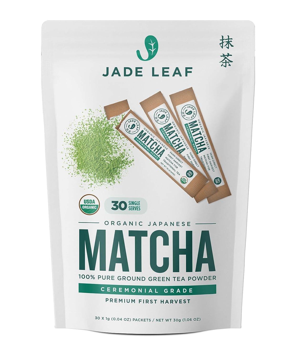 Jade Leaf Matcha Organic Green Tea Powder - Culinary Grade Premium Second Harvest - Authentic Japanese Origin (1.06 Ounce Pouch) - Concordia Style Boutique