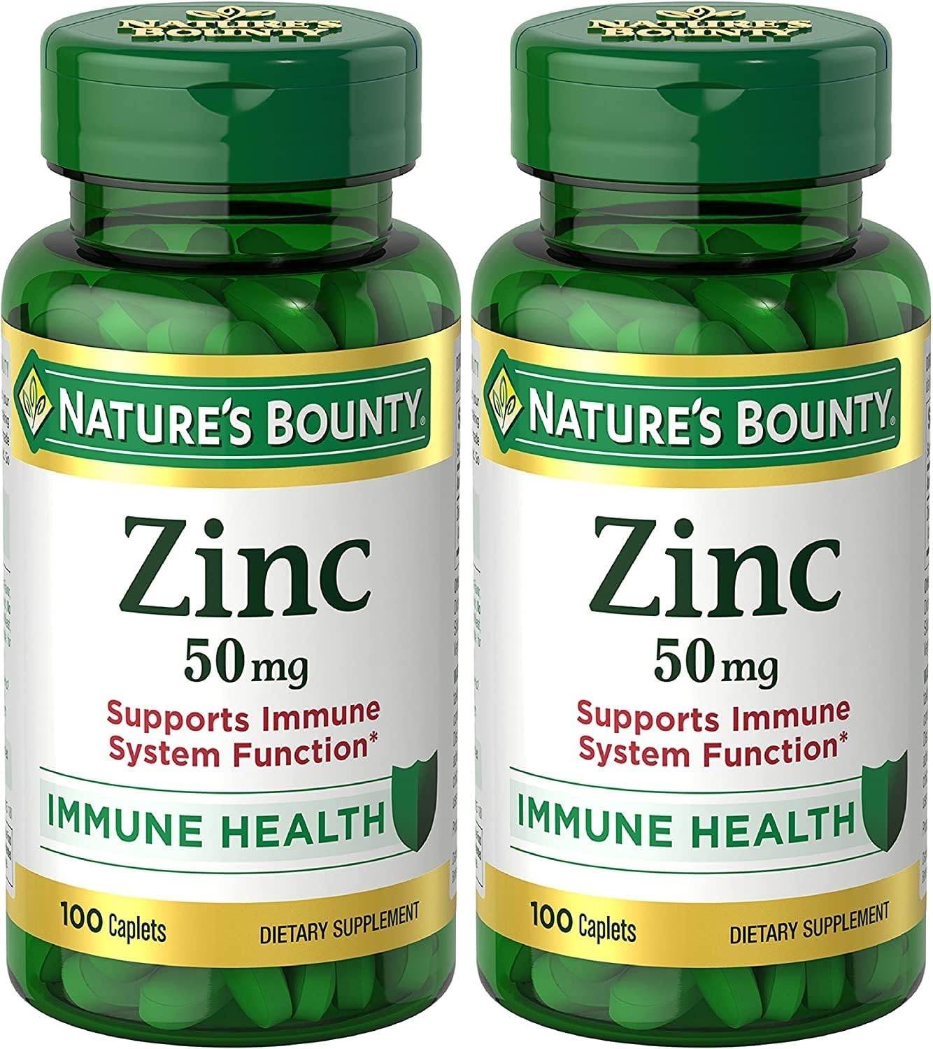 Nature's Bounty Zinc, Immune Support, 50 mg, Caplets, 100 Ct - Concordia Style Boutique