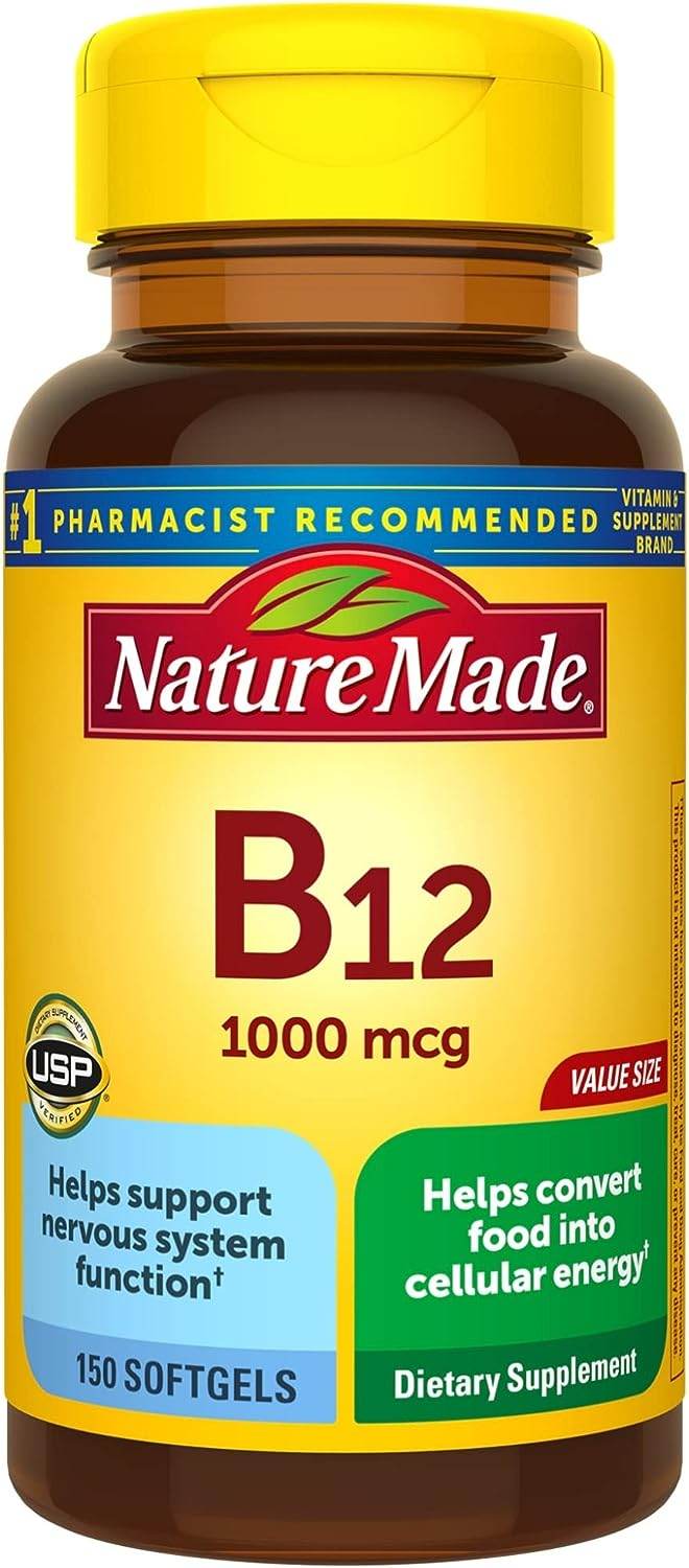 Nature Made Vitamin B12 1000 mcg, Dietary Supplement for Energy Metabolism Support, 150 Softgels, 150 Day Supply - Concordia Style Boutique