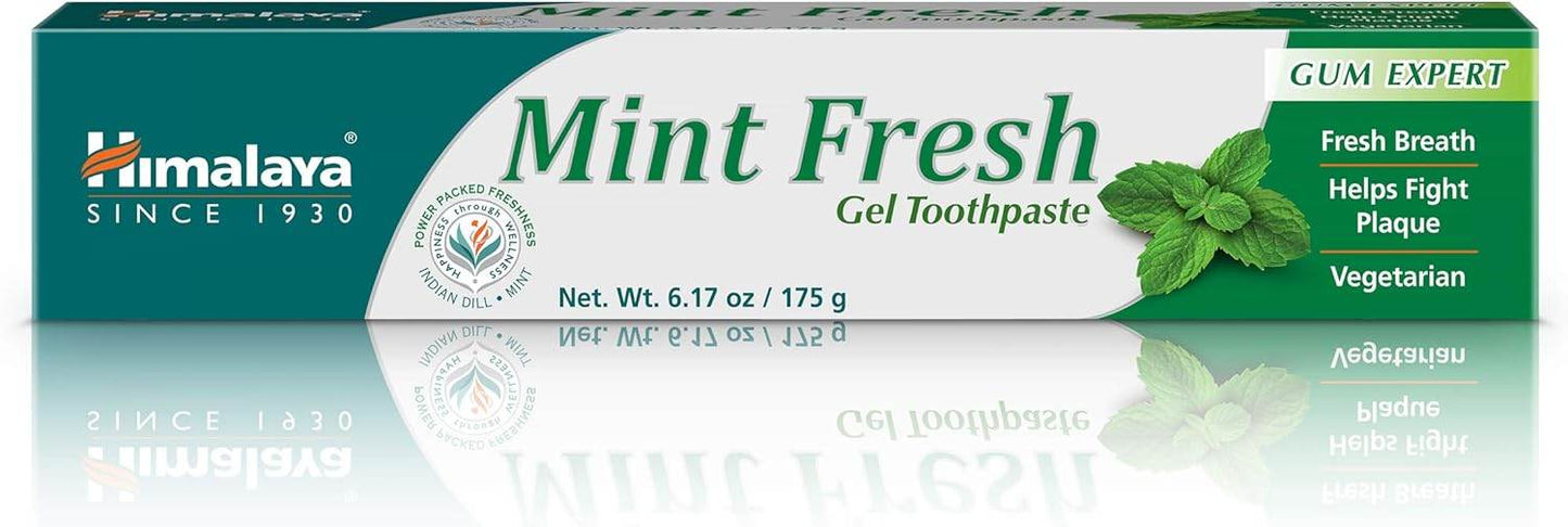 Himalaya Mint Fresh Gel Toothpaste, Fluoride Free to Reduce Plaque & Brighten Teeth, 6.17 oz - Concordia Style Boutique