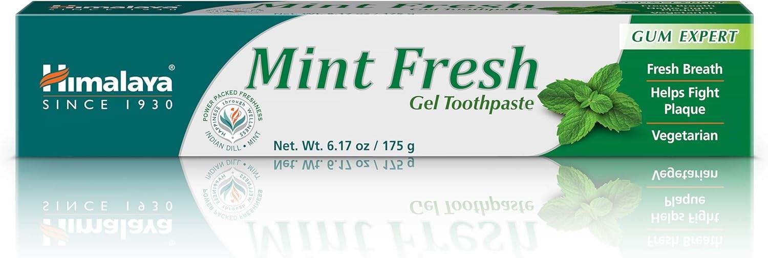Himalaya Mint Fresh Gel Toothpaste, Fluoride Free to Reduce Plaque & Brighten Teeth, 6.17 oz - Concordia Style Boutique