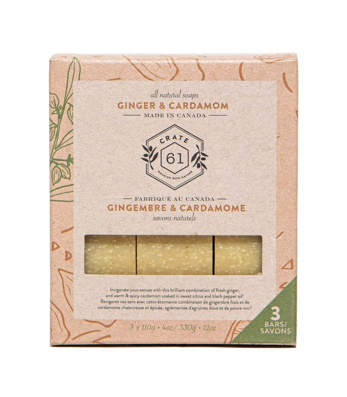 Crate 61, Handmade Vegan Natural Bar Soap - Cold Pressed For Face And Body, With Premium Essential Oils, Eucalyptus & Peppermint For Men And Women 3 Pack (Eucamint) - Concordia Style Boutique