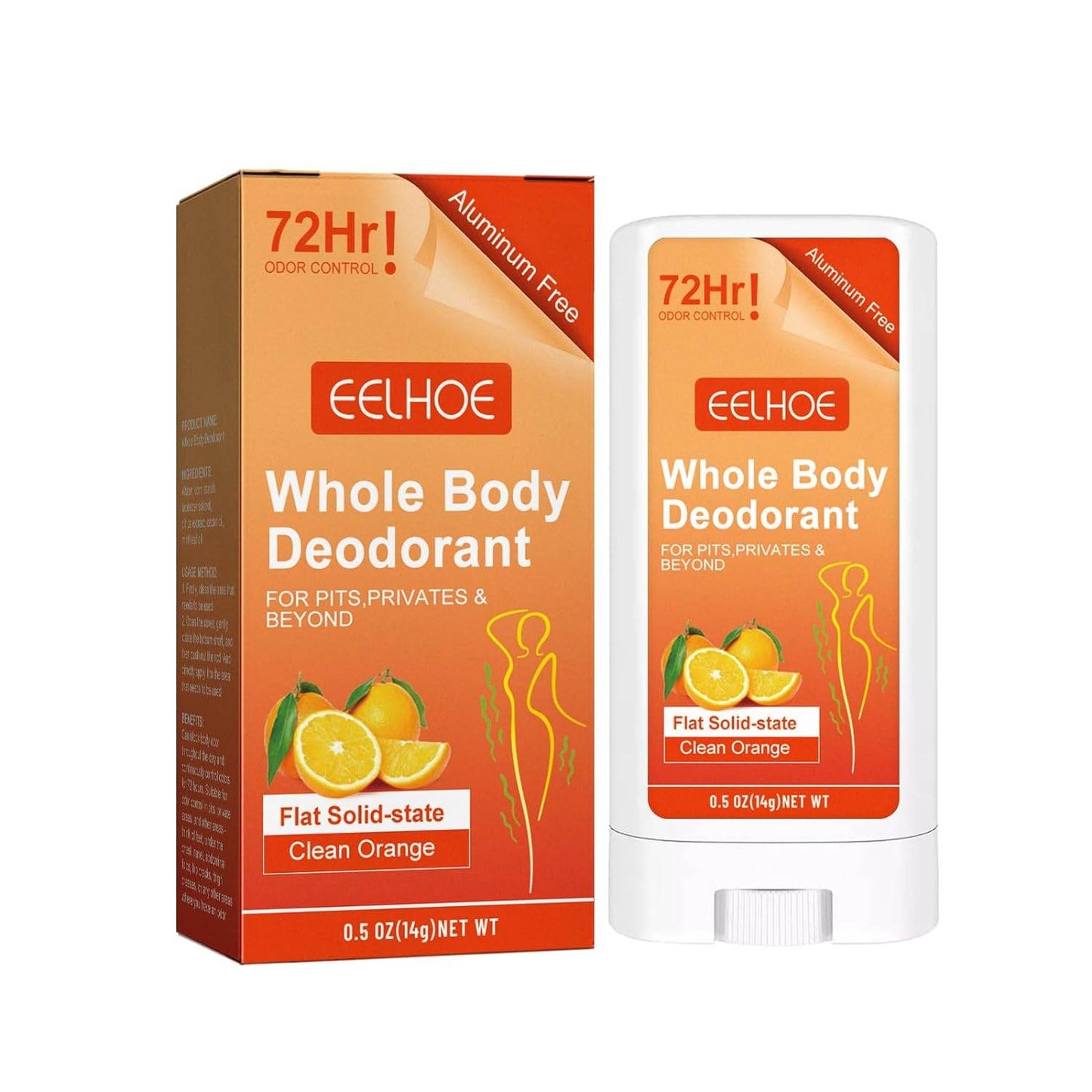 Essentials Deodorant- Orange Citrus- Solid Oval - Made with Natural Deodorizers Whole Body Deodorant - Invisible Cream Stick - 72 Hour Odor Control - Aluminum Free Baking Soda Free Skin Safe - Concordia Style Boutique