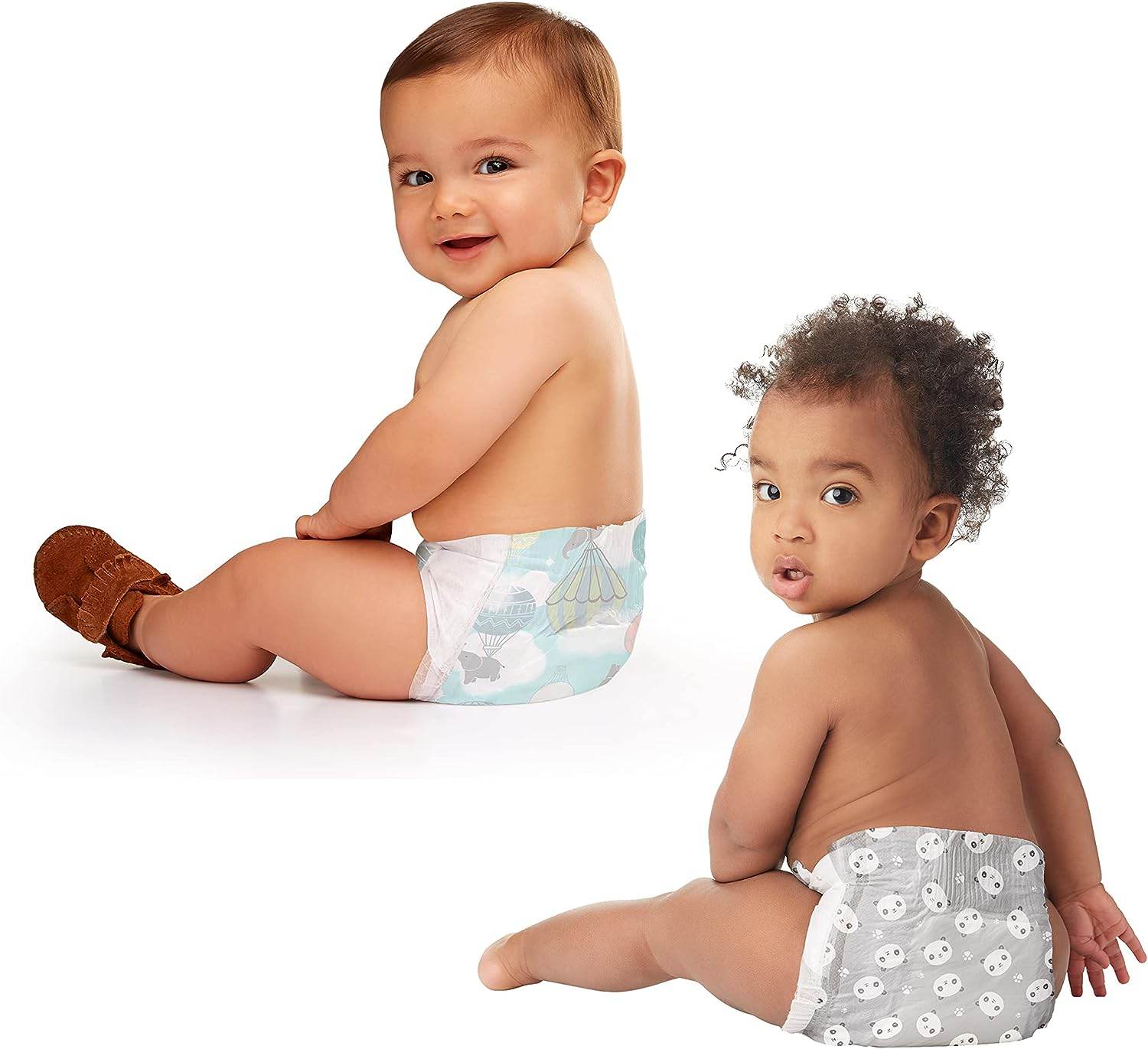 The Honest Company Clean Conscious Diapers | Plant-Based, Sustainable | Above It All + Pandas | Club Box, Size Newborn, 76 Count - Concordia Style Boutique