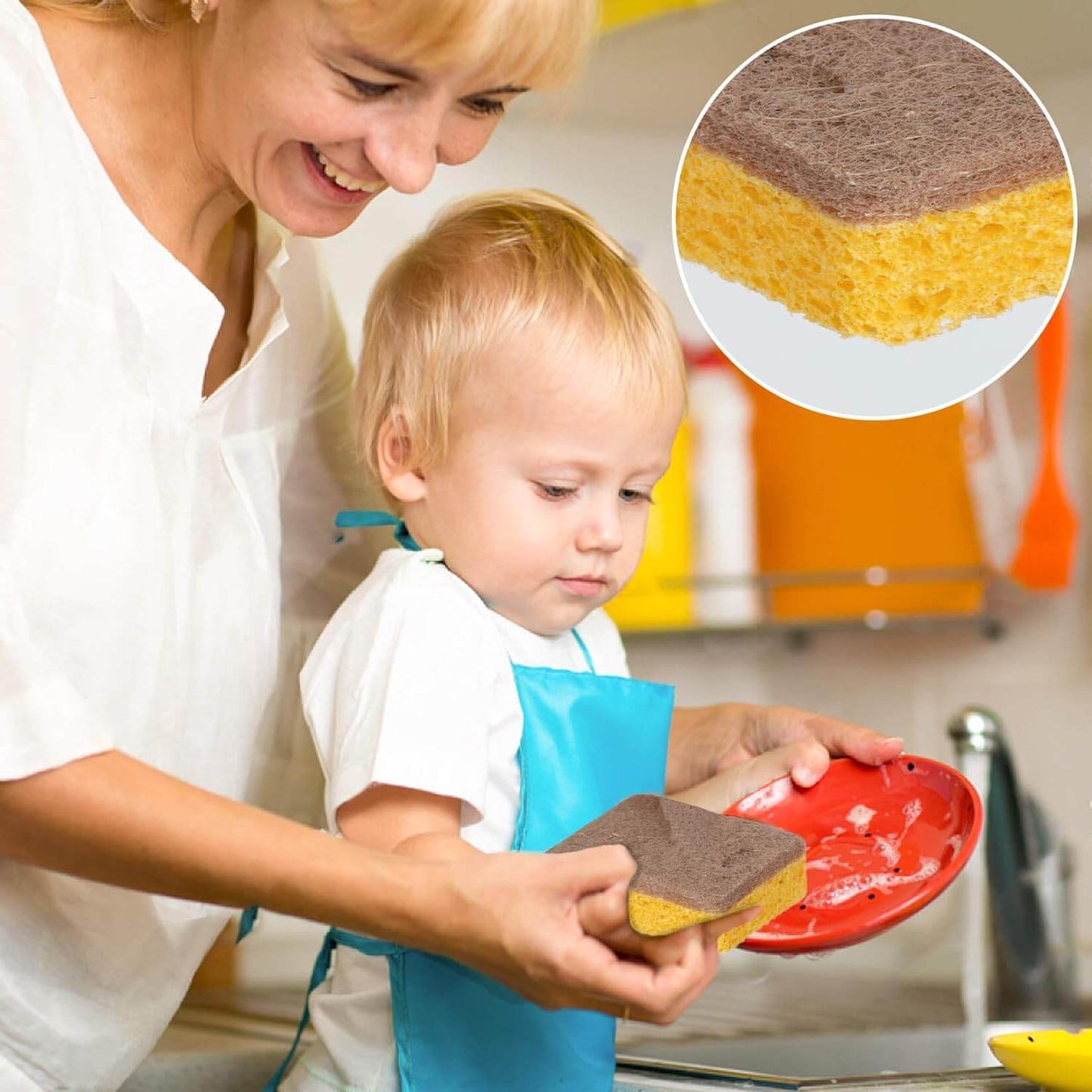 MAQIHAN 16PCS Natural Sponges for Dishes - Biodegradable Sponges Kitchen Eco Friendly Dish Sponge Non-Scratch Sponges for Cleaning Kitchen - Concordia Style Boutique