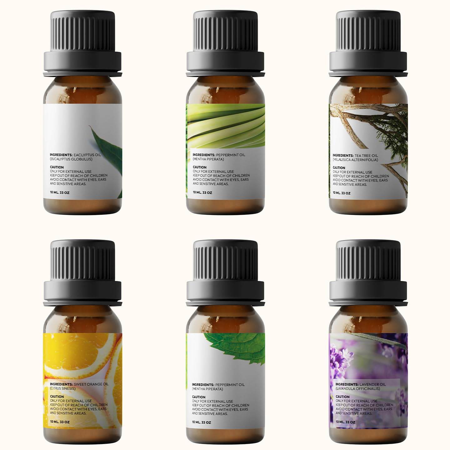 Essential Oils by PURE AROMA 100% Pure Oils kit- Top 6 Aromatherapy Oils Gift Set-6 Pack, 10ML(Eucalyptus, Lavender, Lemon Grass, Orange, Peppermint, Tea Tree) - Concordia Style Boutique