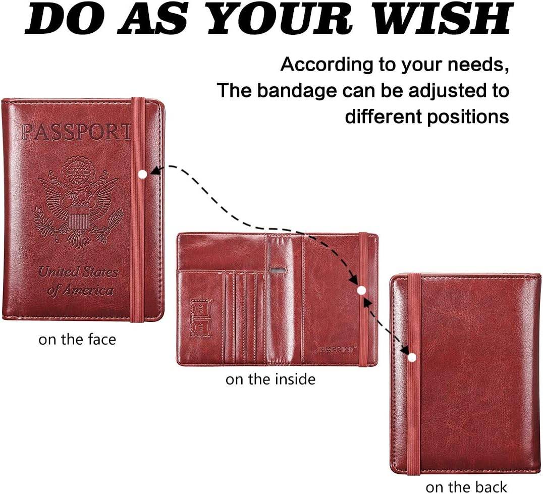 Leather Passport Holder Cover Case and RFID Blocking Travel Wallet/Card Case for Women and Men - Concordia Style Boutique