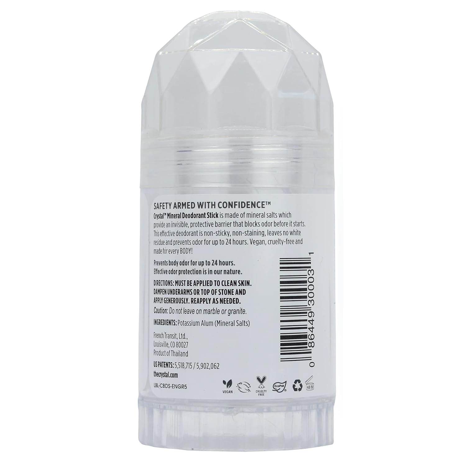 CRYSTAL Deodorant Stick , Unscented, 4.25 Ounce, White - Concordia Style Boutique