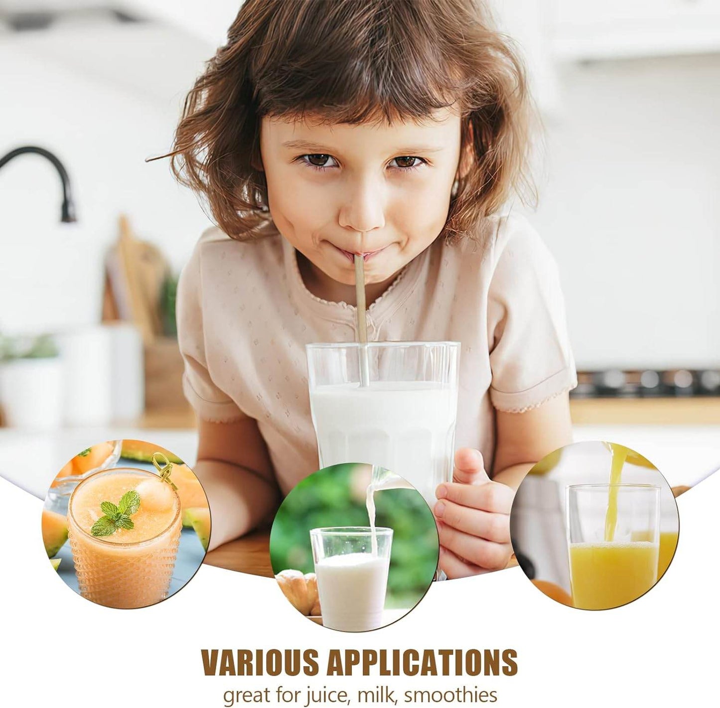Biodegradable Sugarcane Straws, 200PCS Compostable Biodegradable Drink Straws Disposable Plastic-Free Straws for Hot Cold Drinks - Concordia Style Boutique