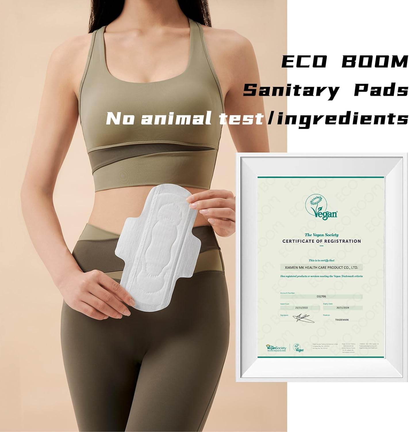 Bamboo Viscose Sanitary Pads with Wings 100% Natural Sanitary Pads Chlorine and Fragrance Free Heavy Absorbency Sanitary Napkins for Women 8 Count - Concordia Style Boutique