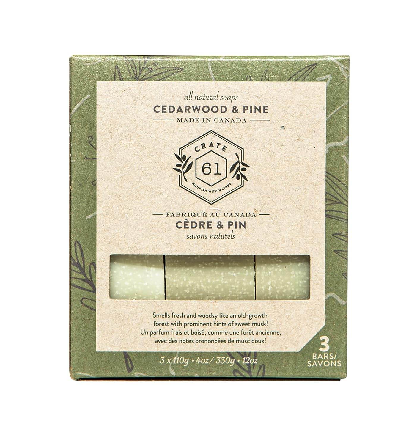 Crate 61, Handmade Vegan Natural Bar Soap - Cold Pressed For Face And Body, With Premium Essential Oils, Eucalyptus & Peppermint For Men And Women 3 Pack (Eucamint) - Concordia Style Boutique