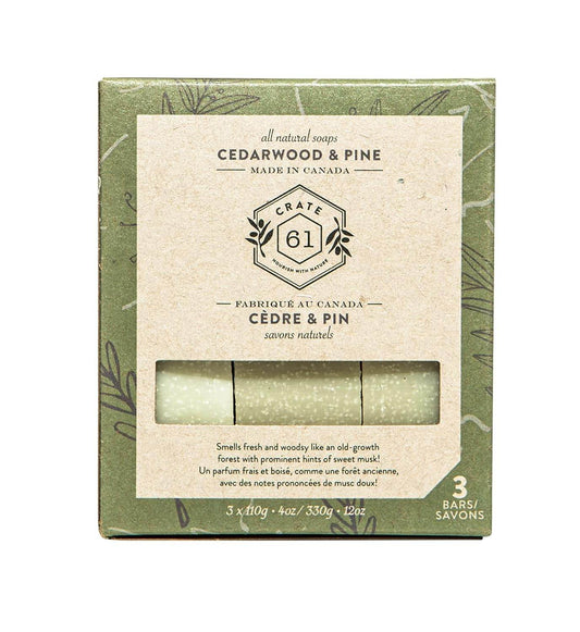 Crate 61, Handmade Vegan Natural Bar Soap - Cold Pressed For Face And Body, With Premium Essential Oils, Eucalyptus & Peppermint For Men And Women 3 Pack (Eucamint) - Concordia Style Boutique