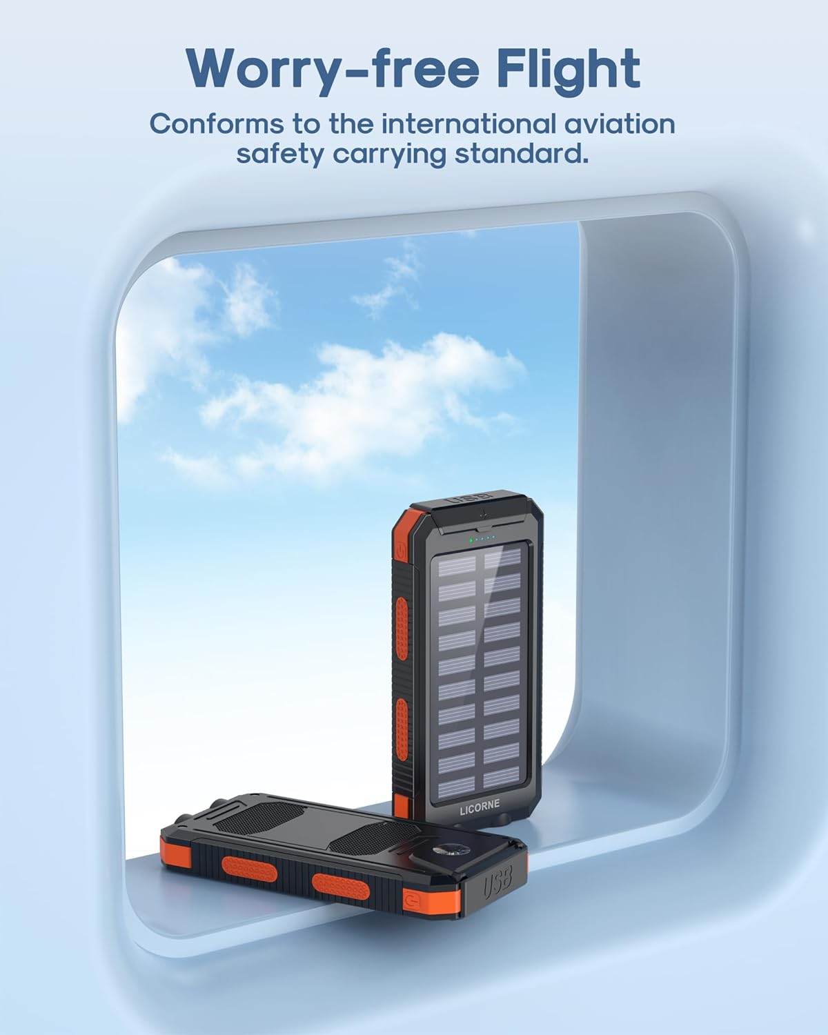 Solar Charger Power Bank Fast Charging - 30000mAh Portable Solar Phone Battery Panel Charger, QC3.0 Dual USB Port Battery Pack Charger for All Cell Phones & Electronic Devices (Orange) - Concordia Style Boutique
