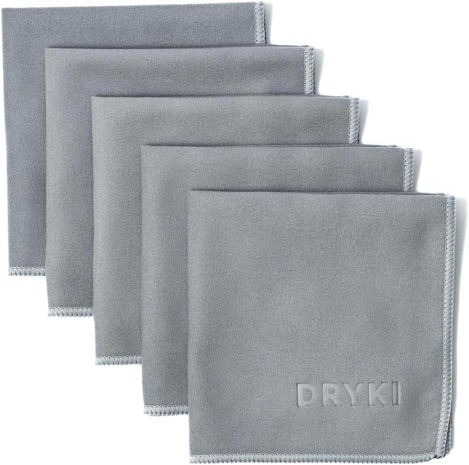 DRYKI - Sweat Absorbing Handkerchiefs - The Original Sport Microfiber Hankies for Wicking Sweat from Hands, Face, Body (Classic Black, 5 Pack) - Concordia Style Boutique