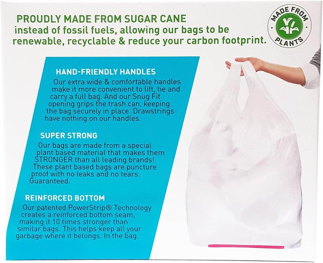 Plant Based - Hippo Sak Tall Kitchen Bags with Handles, 13 gallon (45 Count or 90 Count) - Concordia Style Boutique