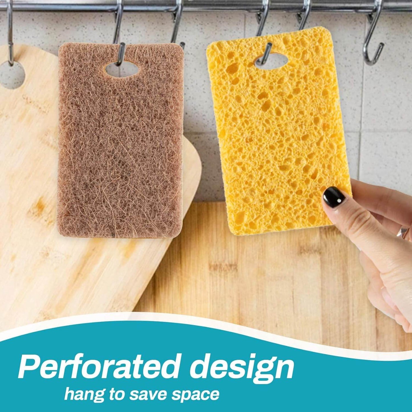 MAQIHAN 16PCS Natural Sponges for Dishes - Biodegradable Sponges Kitchen Eco Friendly Dish Sponge Non-Scratch Sponges for Cleaning Kitchen - Concordia Style Boutique