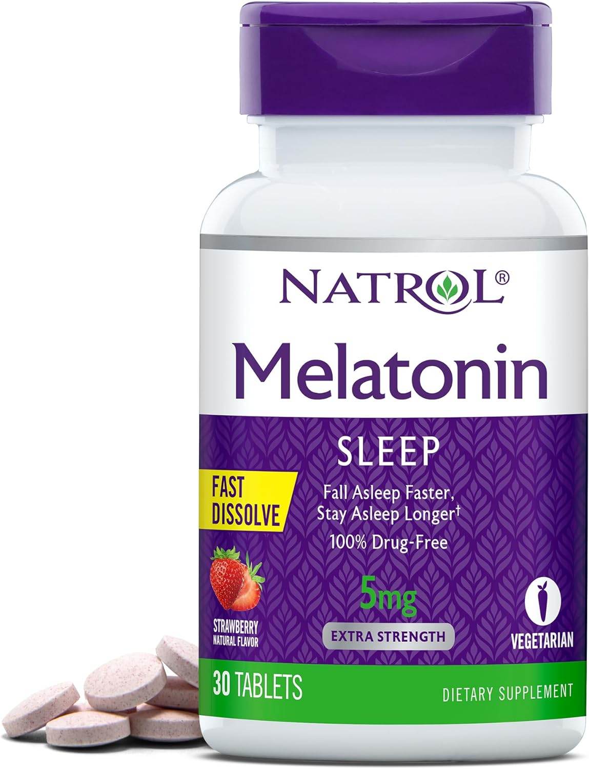 Natrol Melatonin 5mg, Strawberry-Flavored Dietary Supplement for Restful Sleep, 150 Fast-Dissolve Tablets, 150 Day Supply - Concordia Style Boutique