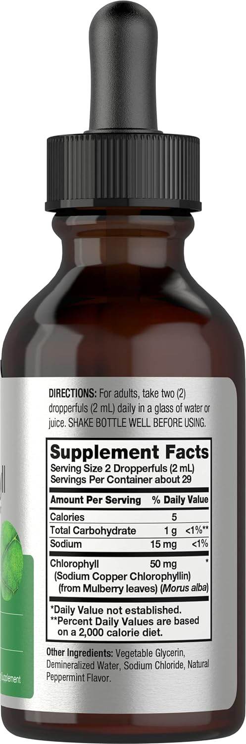 Liquid Chlorophyll | 2 oz | Vegan, Non-GMO, and Gluten Free Formula | Natural Peppermint Flavor | by Horbaach - Concordia Style Boutique
