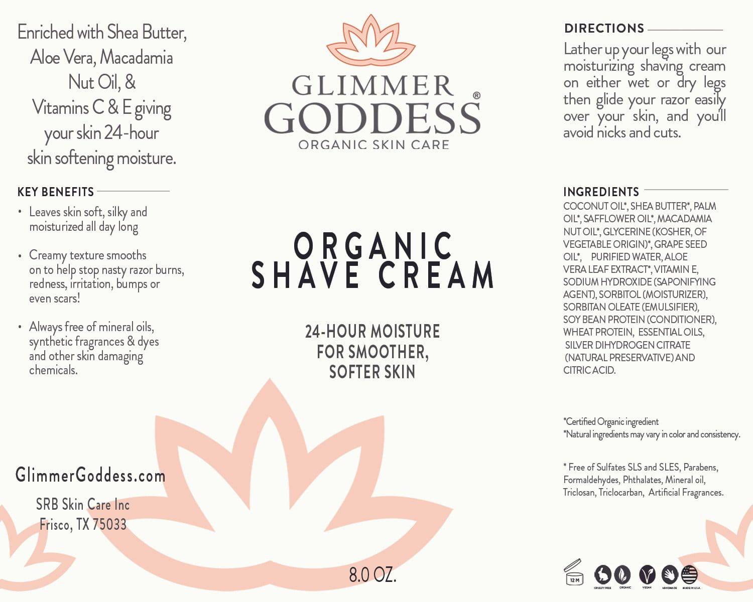 Organic Shave Cream w/Aloe, Coconut Oil & Shea Butter - Concordia Style Boutique