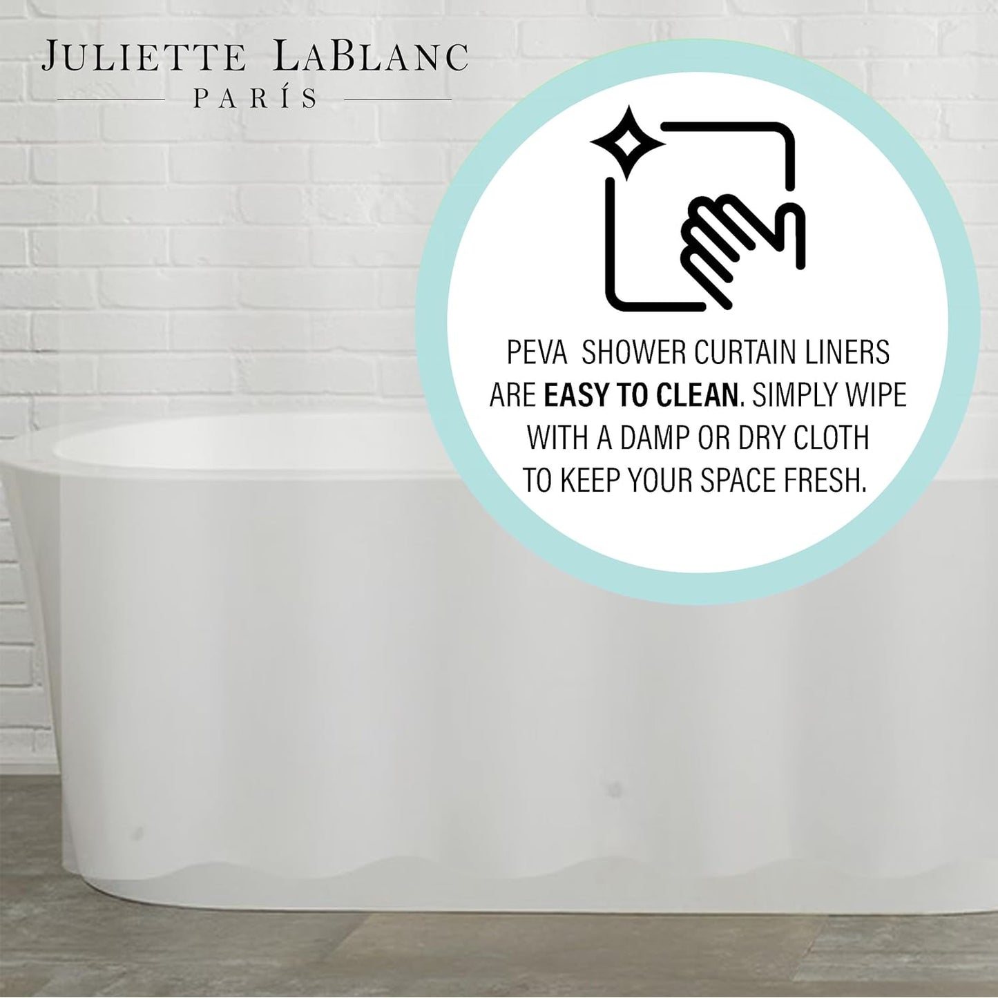 Juliette LaBlanc- Chloride Free -Biodegradable PEVA 72" x 72" Peva Shower Curtain Liner, Clear - Premium Shower Curtain Liner from Juliette LaBlanc - Just $16.97! Shop now at Concordia Style Boutique