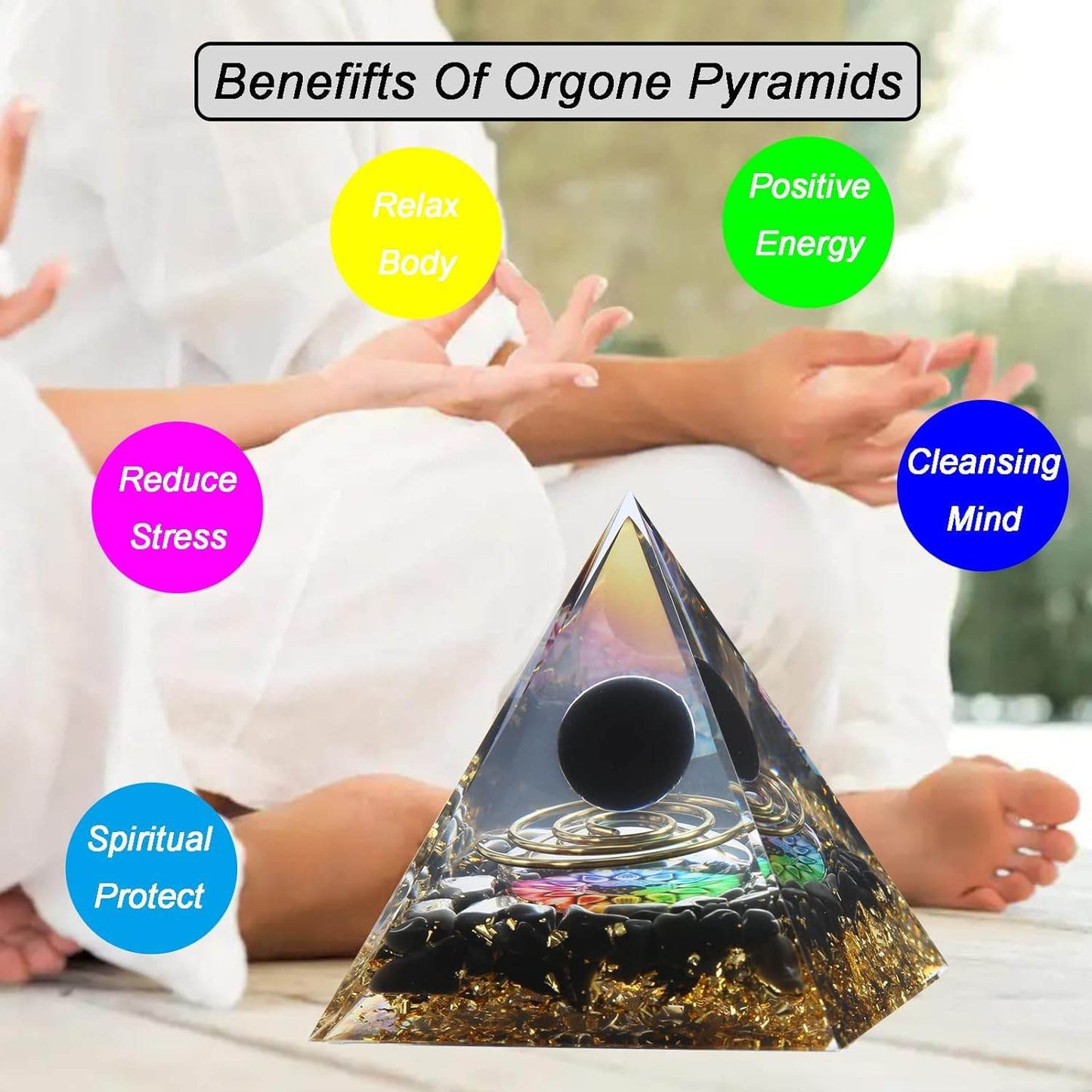 Orgone Pyramid for Positive Energy, Crystal Pyramid Orgonite Pyramid Protection - Concordia Style Boutique