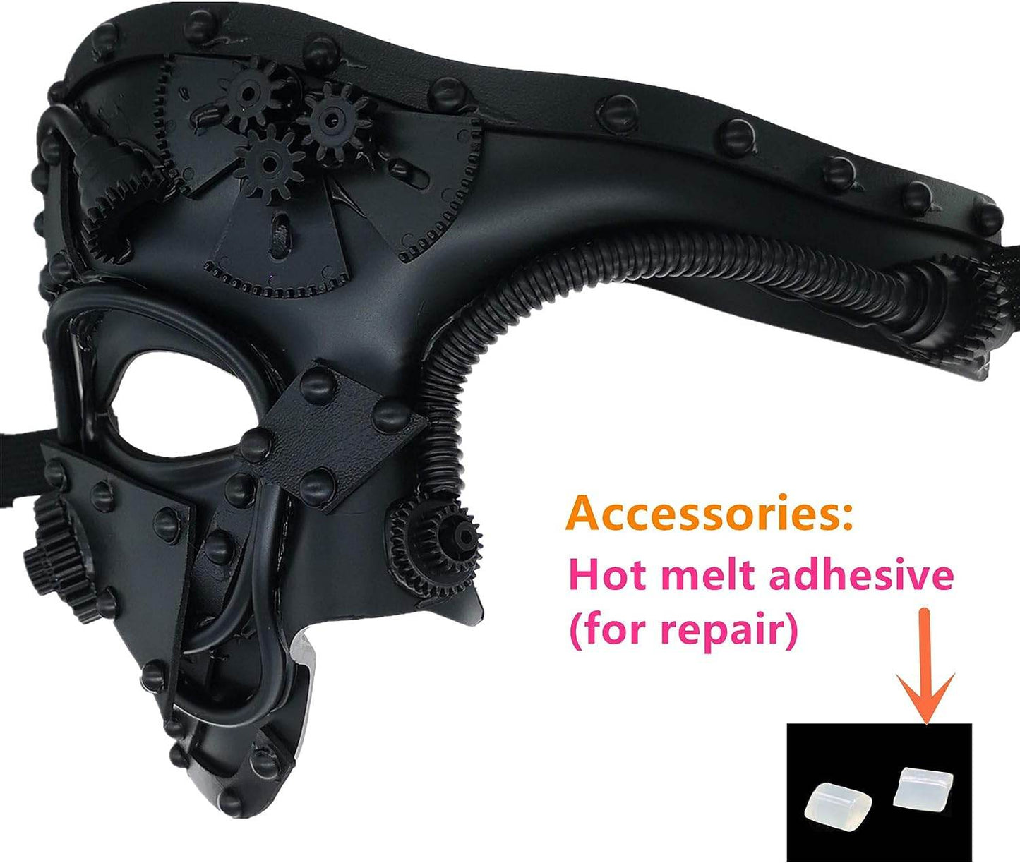 Ubauta Steampunk Metal Cyborg Venetian Mask, Masquerade Mask For Halloween Costume Party/Phantom Of The Opera/Mardi Gras Ball - Concordia Style Boutique