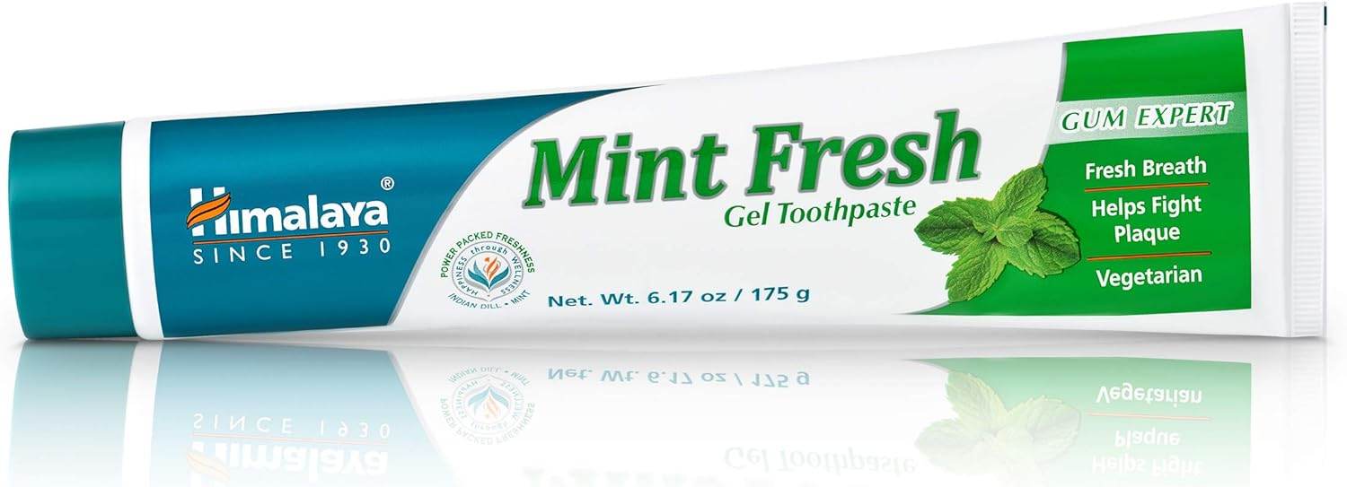 Himalaya Mint Fresh Gel Toothpaste, Fluoride Free to Reduce Plaque & Brighten Teeth, 6.17 oz - Concordia Style Boutique