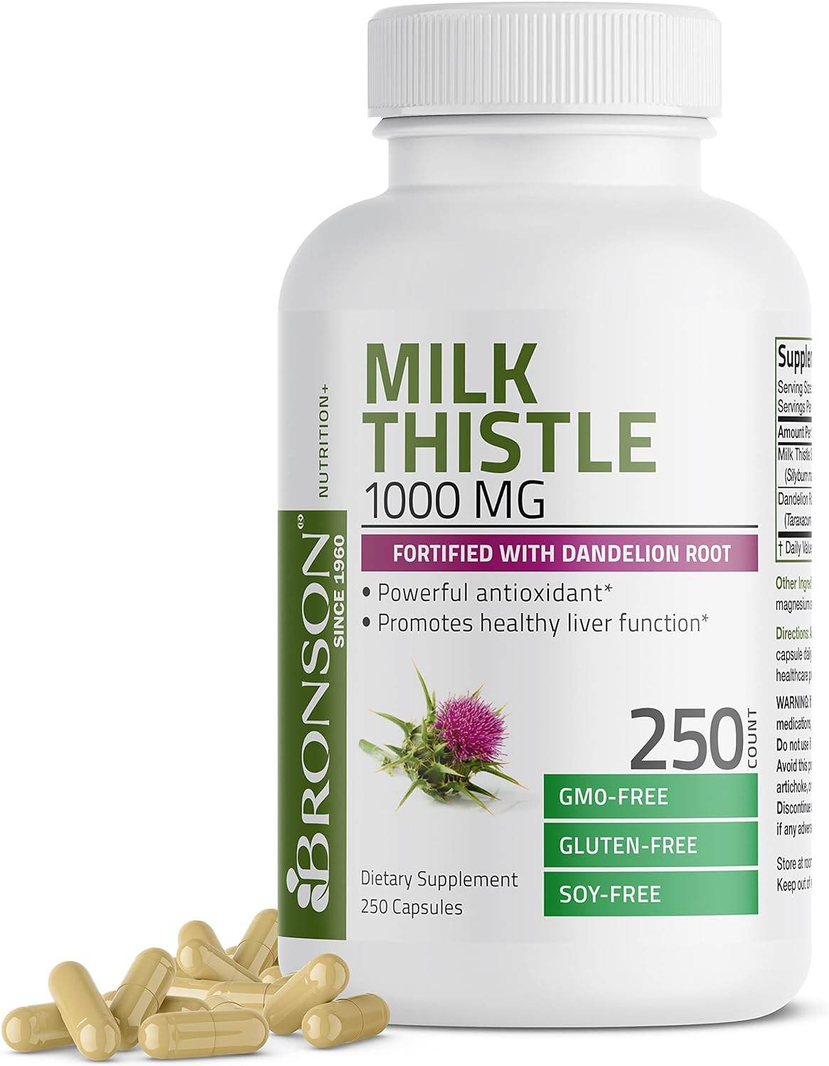 Milk Thistle 1000mg Silymarin Marianum & Dandelion Root Liver Health Support, Antioxidant Support, Detox, 120 Capsules - Concordia Style Boutique