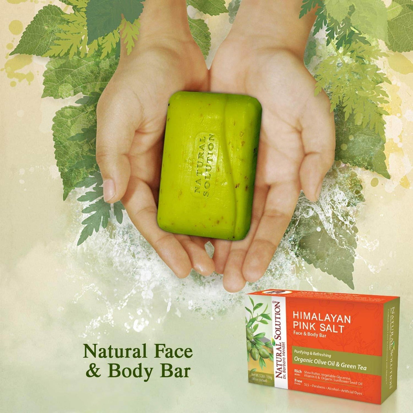 Natural Solution Himalayan Pink Salt Bath, Green Tea Soap Bar (6-Pack), Olive Oil & Green Tea Soap Bar (6-Pack) - Concordia Style Boutique