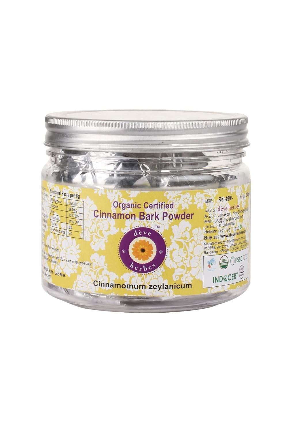 Deve Herbes Pure Natural Activated Carbon Fine Charcoal Powder From Coconut Shell Organic Pure & Natural 100gm (3.5 oz) - Concordia Style Boutique