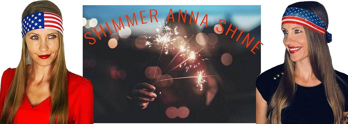 Shimmer Anna Shine Red White and Blue Patriotic American Flag Tie Headband USA (Red White and Blue Stars and Stripes) - Concordia Style Boutique