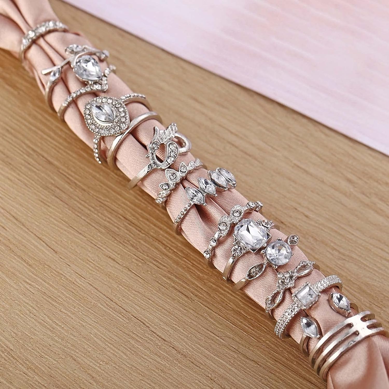 15 Pcs/Set Rhinestone Finger Rings, Individuality Creative Alloy Different Patterns Rhinestone Rings for Women Silver 1.7cm/0.67" - Premium rings from Concordia Style Boutique - Just $3.61! Shop now at Concordia Style Boutique