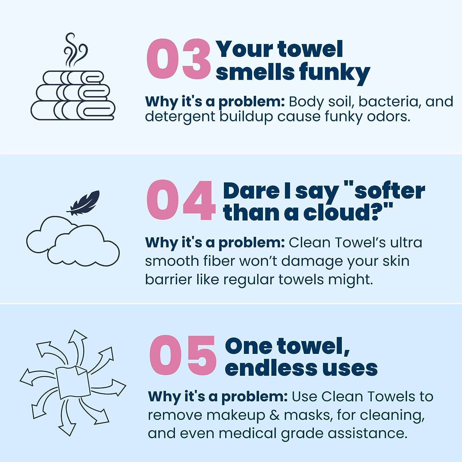 Clean Skin Club Clean Towels | Worlds 1ST Biodegradable Face Towel | Disposable Makeup Removing Wipes | Dermatology Tested & Approved | Vegan & Cruelty Free | Super Soft For Sensitive Skin - Concordia Style Boutique