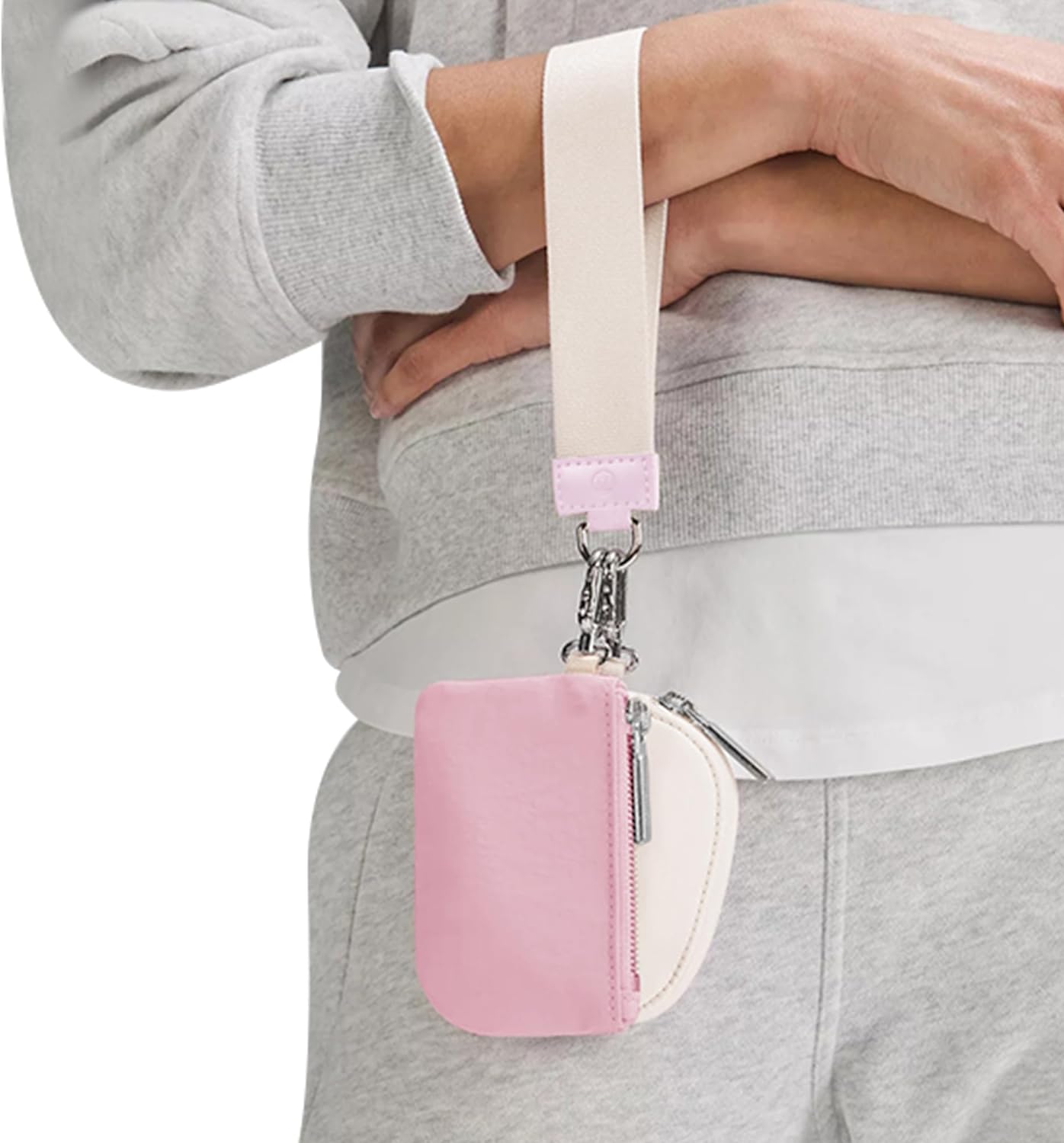 Mini Zip Around Wristlet Wallet for Women- Dual Pouch Wristlet Portable Coin Purse Mini Women Coin Pocket(Black) - Concordia Style Boutique