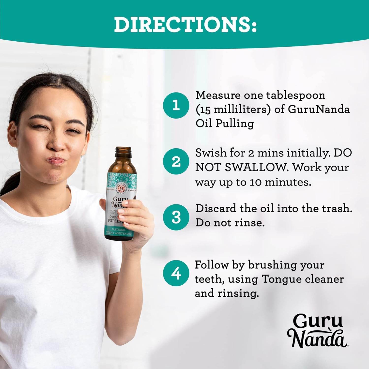 Coconut Oil Pulling with 7 Natural Essential Oils and Vitamin D, E, K2 - Alcohol Free Mouthwash (Mickey D) - Helps with Fresh Breath, Teeth Whitening, and Gum Health (8 Fl. Oz) - 1 Pack - Concordia Style Boutique