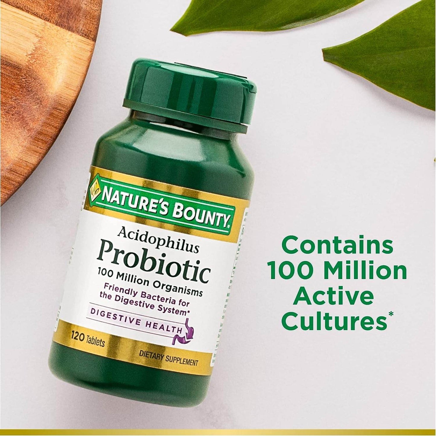 Nature's Bounty Acidophilus Probiotic, Daily Probiotic Supplement, Supports Digestive Health, 1 Pack, 120 Tablets - Concordia Style Boutique
