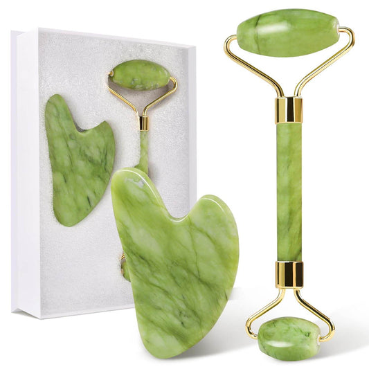 Gua Sha Facial Tool & Jade Roller Set for Skin Care - Woman or Man - Concordia Style Boutique