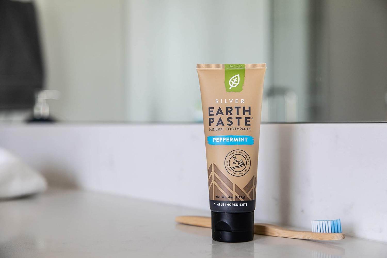 Redmond Earthpaste with Silver - Natural Non-Fluoride Toothpaste, 4 Ounce Tube (Peppermint) - Concordia Style Boutique