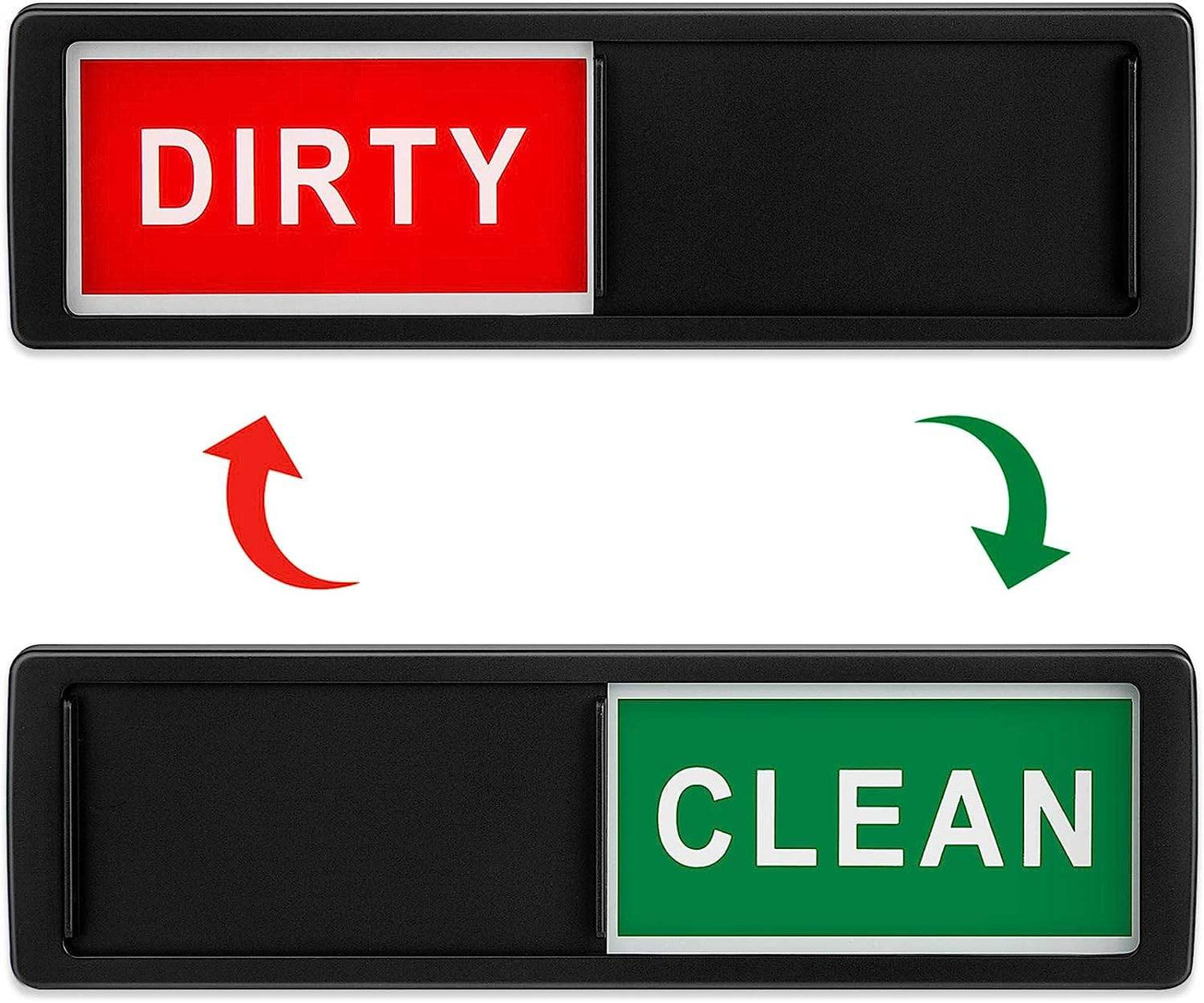 Dishwasher Magnet Clean Dirty Sign Shutter - Only Changes When You Push It Non-Scratching Strong Magnet or 3M Adhesive Options Indicator Tells Whether Dishes are Clean or Dirty (1.Silver) - Concordia Style Boutique