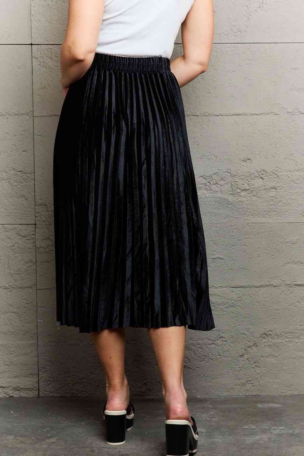 Ninexis Accordion Pleated Flowy Midi Skirt - Concordia Style Boutique