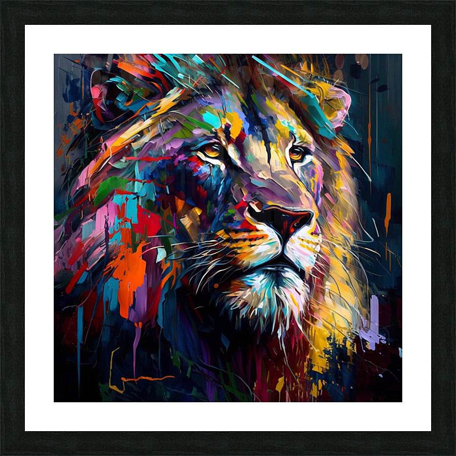 kaleidoscope lion palette knife oil painting by Goldfishwallart - Concordia Style Boutique