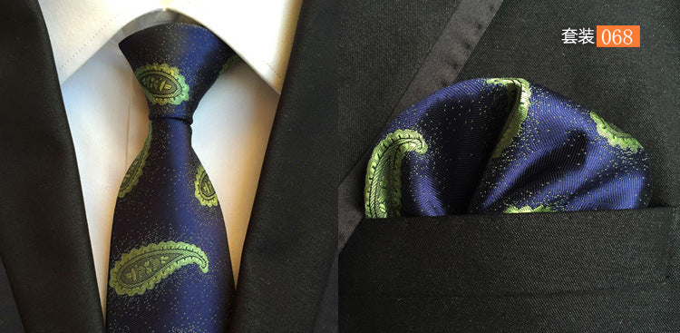 SOURCE Factory in Stock Supply Polyester Large Waist Flower Suit Tie Men's Pocket Square Suit