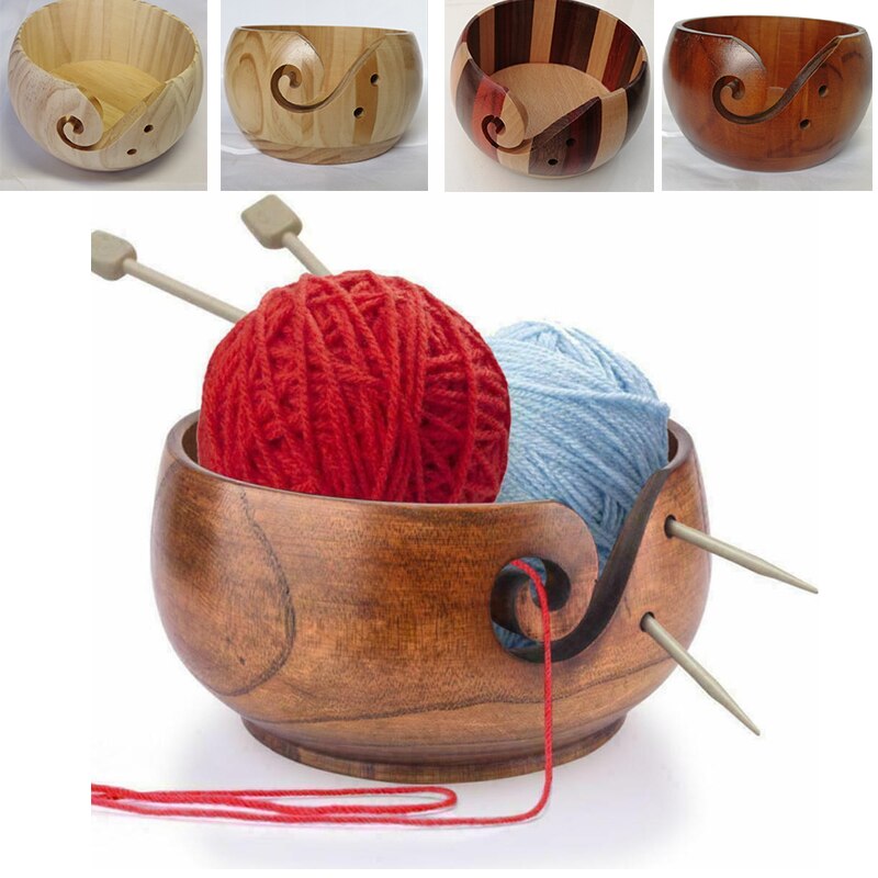 Natural Wooden Yarn Storage Bowl - Concordia Style Boutique