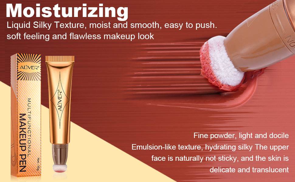 2 Pack Liquid Contour Beauty Wand, Liquid Face Concealer + Hydrating Liquid Blush Pen with Cushion Applicator Attached Easy to Blend, Long Lasting & Smooth Natural Matte Finish Makeup Pencil - Concordia Style Boutique