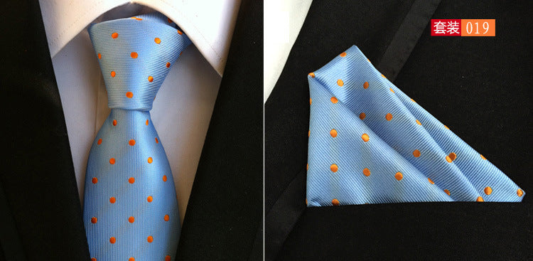 SOURCE Factory in Stock Supply Polyester Large Waist Flower Suit Tie Men's Pocket Square Suit